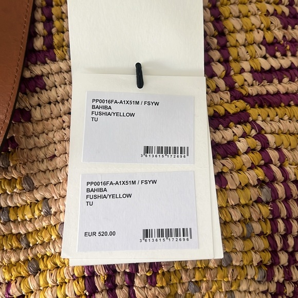 New ISABEL MARANT Bahiba Leather Trimmed Woven Raffia Tote Bag Handbag - Picture 5 of 10